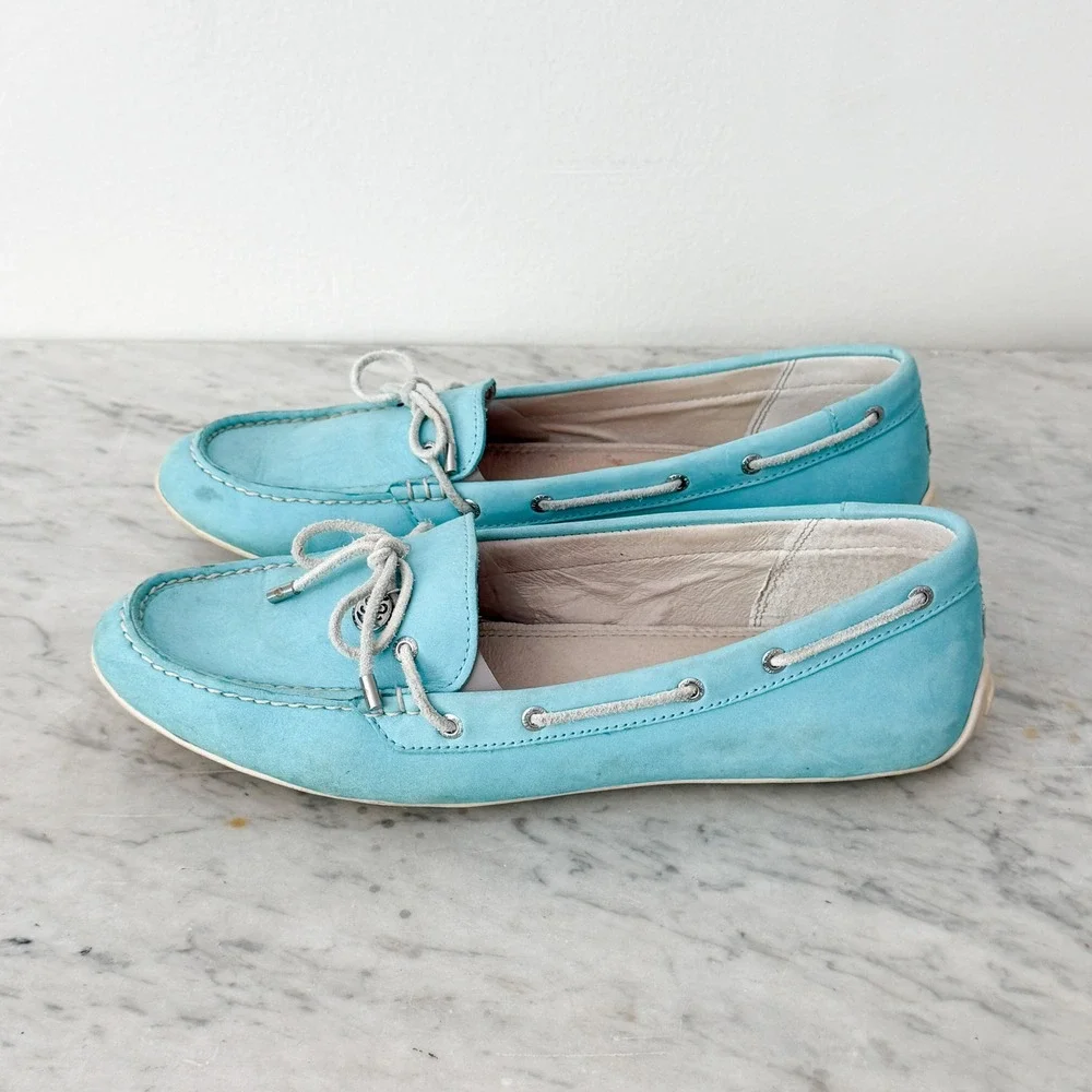 Coastal Preppy Sperry Top-Sider Driving Loafers 9M Blue Leather Moc Toe Slip On